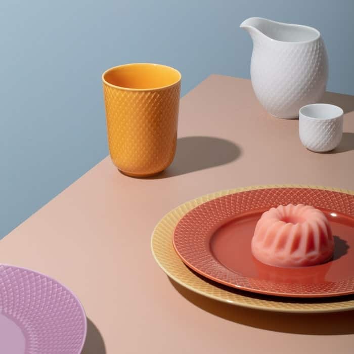Lyngby Porcelæn Rhombe Color Lunch Plate, Ø: 9.1"