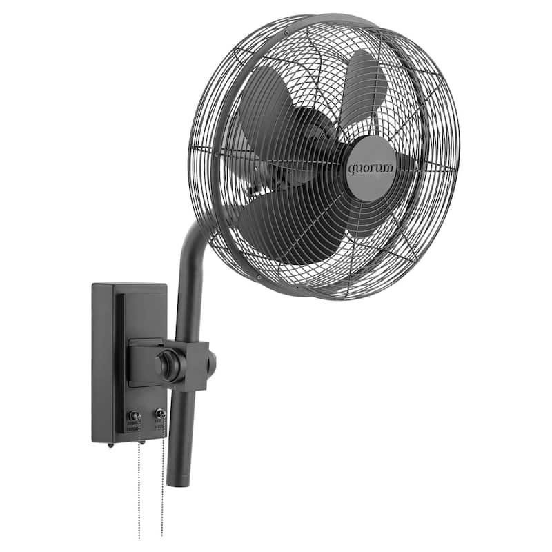 Quorum International 98134 Cyprus 13" 4 Blade Wall Fan - Black