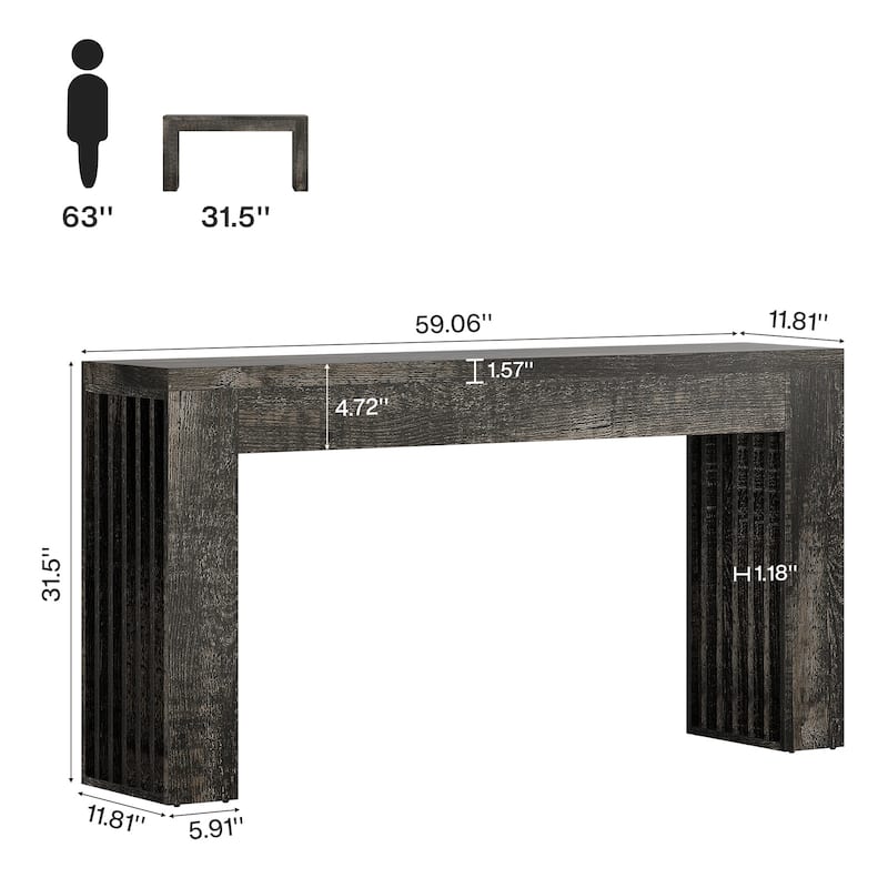 59" Wooden Console Sofa Table for Entrance, Hallway, Entryway, Living Room