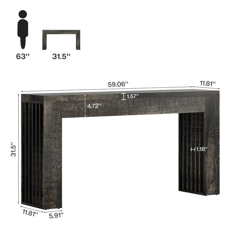 59-Inch Console Table for Living Room, Farmhouse Entryway Table