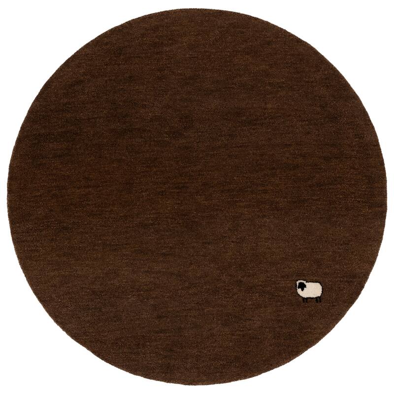 SAFAVIEH Handmade Himalaya Tulip Medallion Modern & Contemporary Wool Rug - 6' Round - Brown