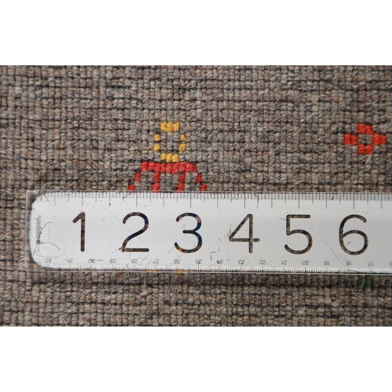 Gabbeh Indian Area Rug Handmade Oriental Grey Wool Carpet - 9'1" x 11'11"