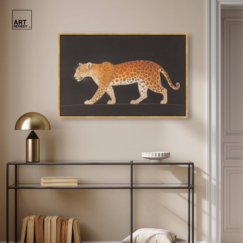 Golden Leopard Canvas by Art Remedy