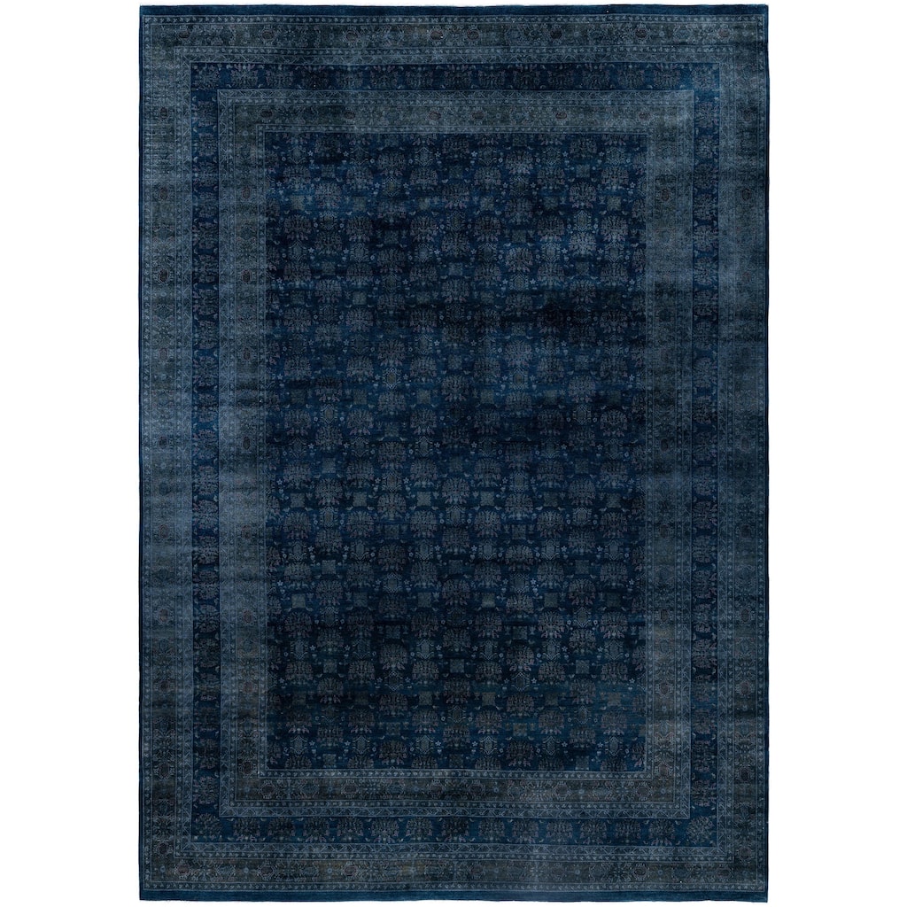 Overdyed One-of-a-Kind Hand-Knotted Area Rug - Black - 10' 0" x 14' 2"