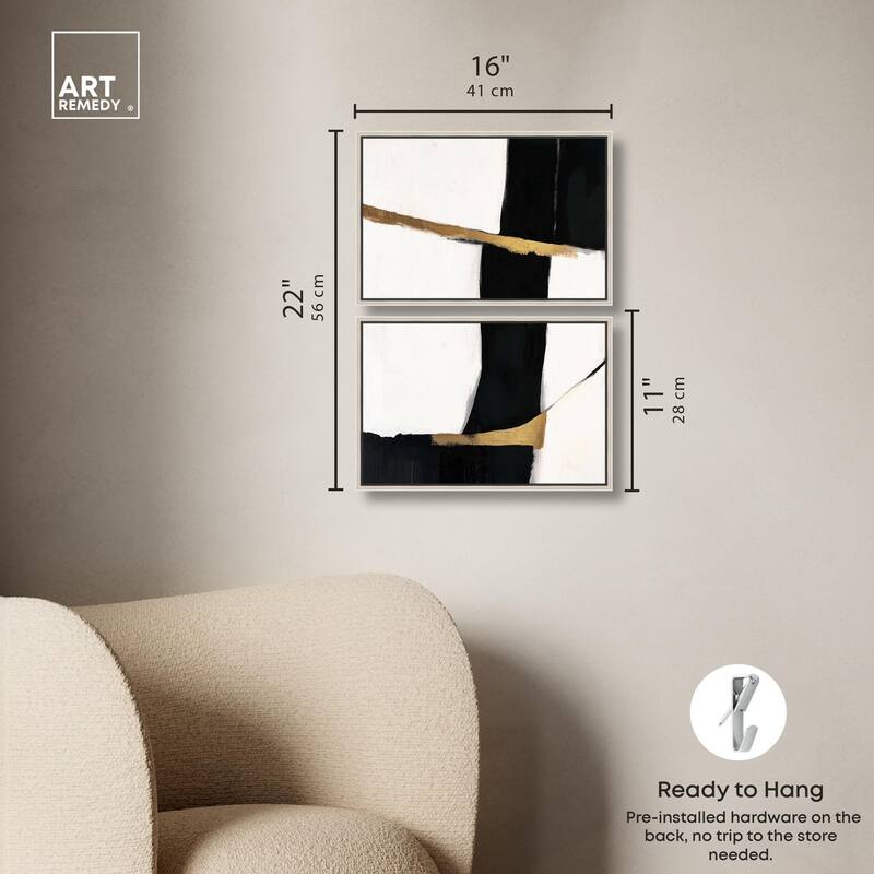 Weight of Black II Canvas Set of 2 by Art Remedy