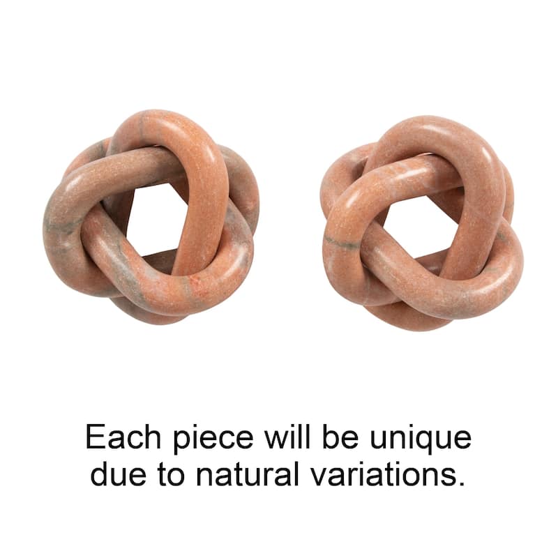 Decorative Interlocking Marble Chain with 3 Links - 6.0"L x 6.0"W x 6.0"H