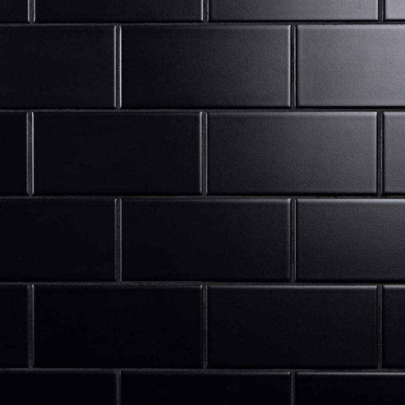 Merola Tile Crown Heights Matte Black 3" x 6" Ceramic Wall Tile