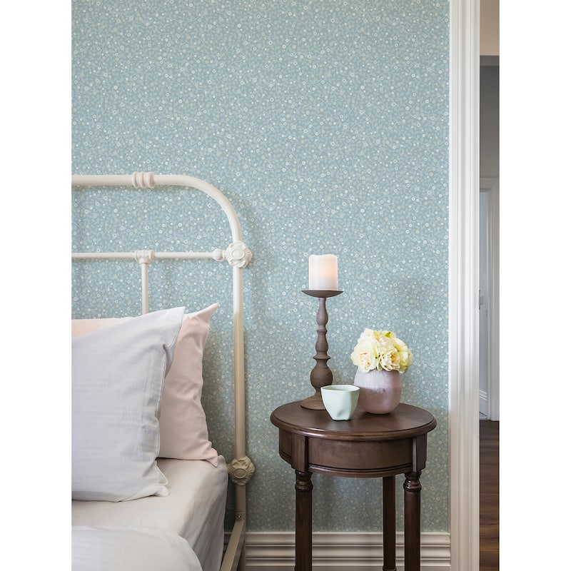 A-Street Prints Hummelvik Blue Daisy Trail Wallpaper