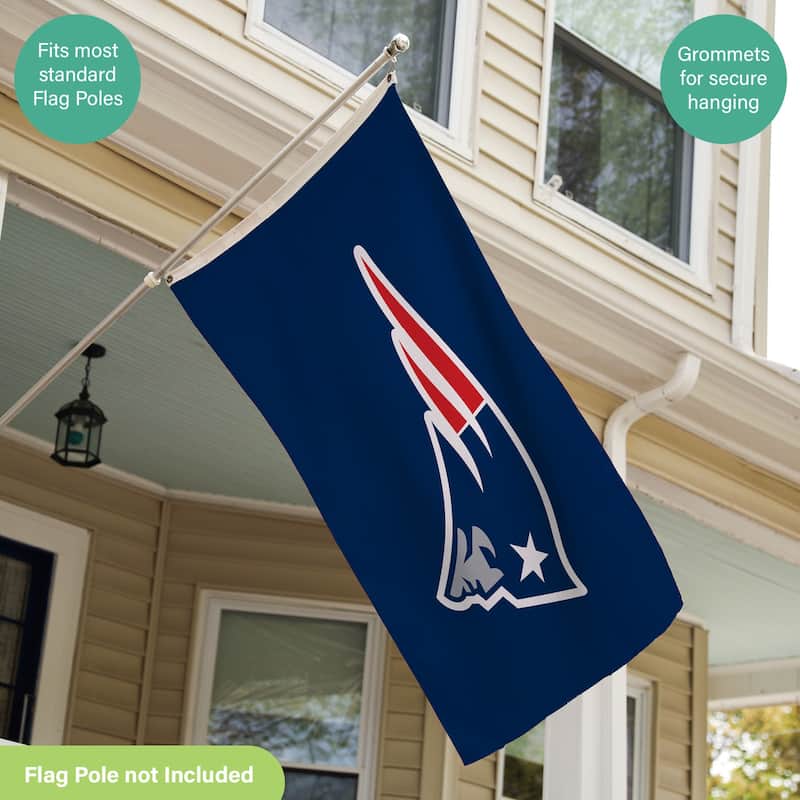 New England Patriots Single Sided Flag w/ 2 Grommets, 3'x5'