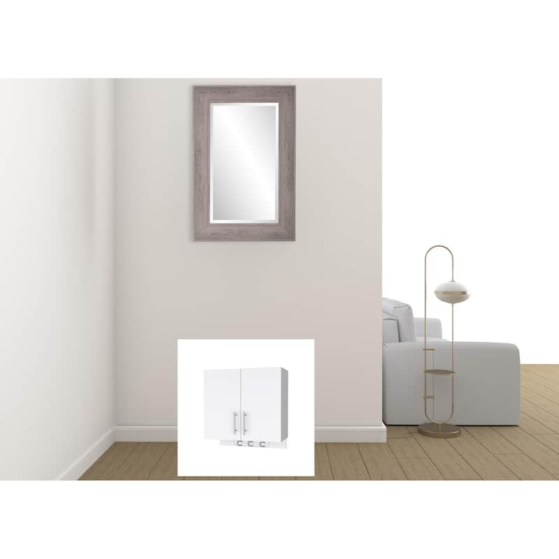 HomeRoots 26" White Accent Cabinet With One Shelf - 26.40 in. x 27.20 in. x 12.40 in. - 26.40 in. x 27.20 in.  x 12.40 in. - Polished - White