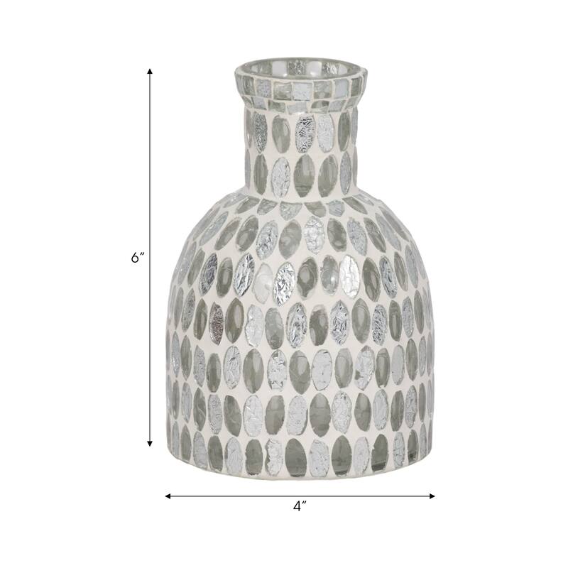 Sagebrook Home Glass Round Mosaic Vase