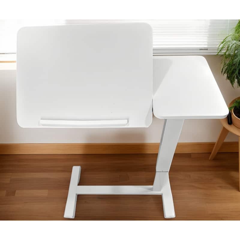Mobile Rolling Overbed Table with Adjustable Tilting Laptop Tray