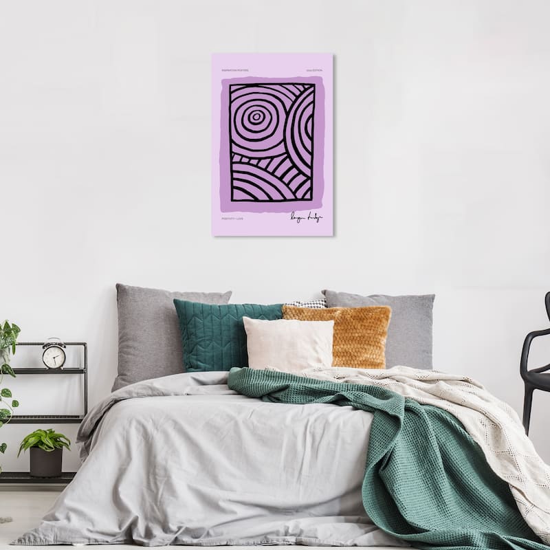 Wynwood Studio Canvas Abstract Water Wave Purple Purple and Light Purple Modern & Contemporary Wall Art Canvas Print - 24 x 36