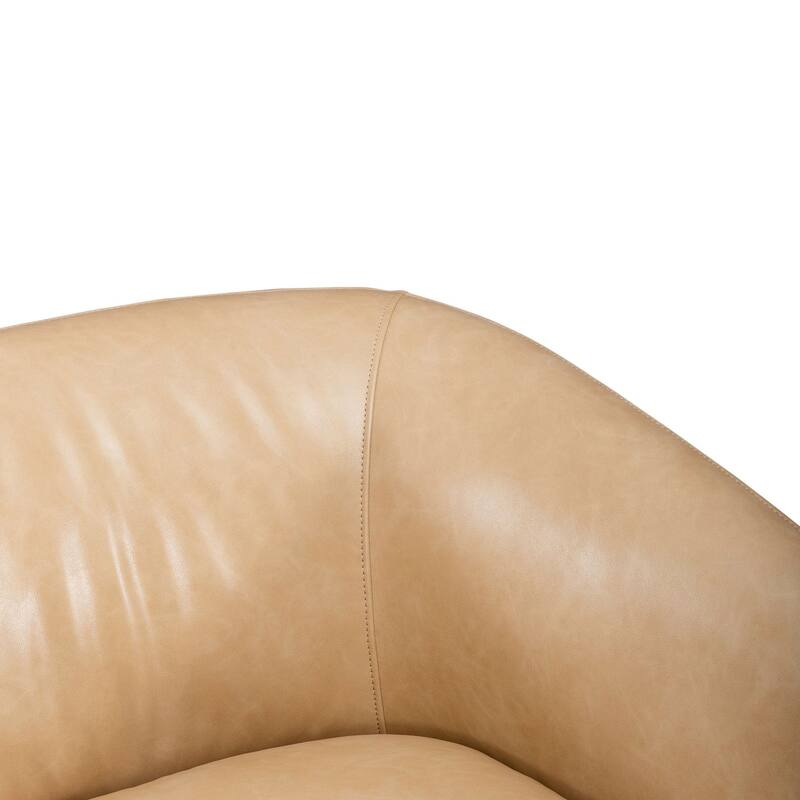 Liberty Furniture Donovan Leather Upholstered Swivel Accent Chair - Tan - Width 36" x Depth 33" x Height 28"