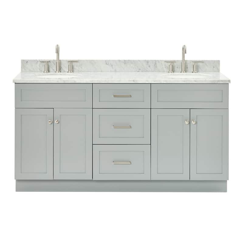 Ariel F067DCW2OVO Hamlet 67" Free Standing Double Basin Vanity Set - Grey