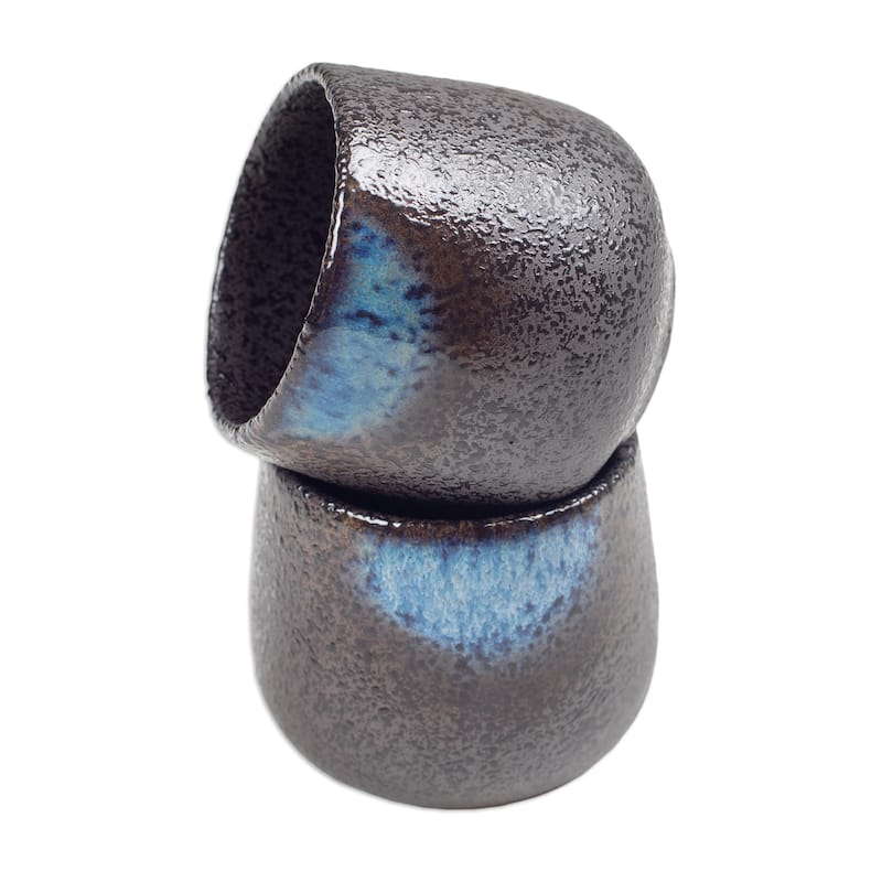 Novica Handmade Bohemian Satisfaction Ceramic Cups (Pair)