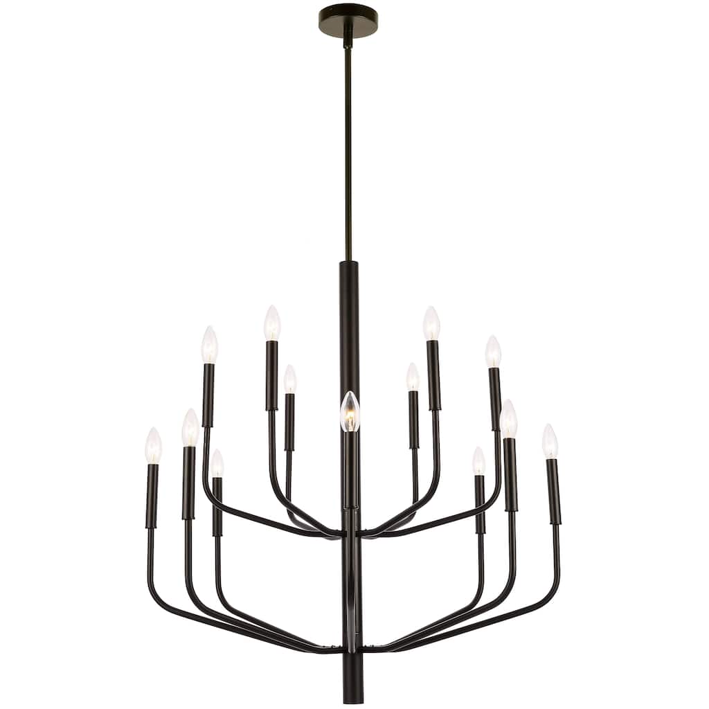 Eleanor 14 Light Contemporary Matte Black Luxury Lantern Chandelier