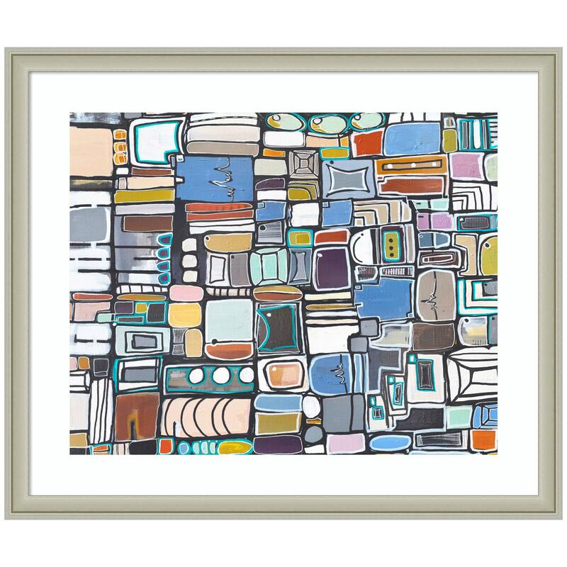Kate and Laurel Framed Art Newsprint Horizontal by Leah Nadeau - 26x22 - Silver