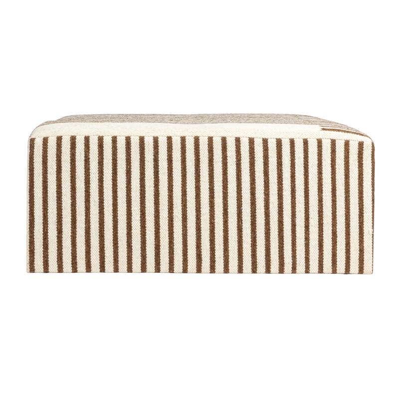 Wool Kilim Upholstered Coffee Table Ottoman