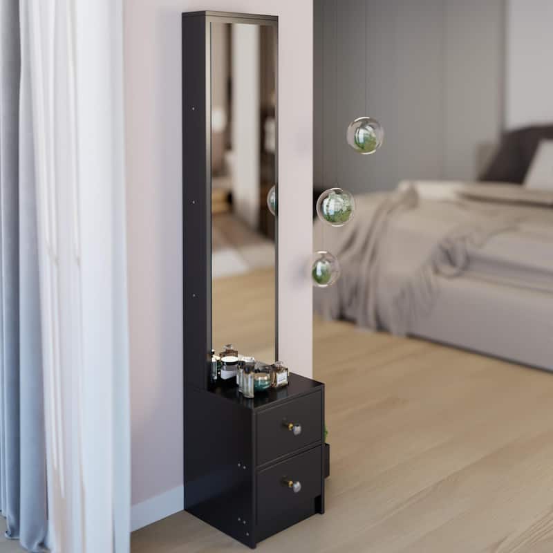 11.8"L x 15.7"W x 63"H Dressing Mirror Cabinet, Full Body Mirror Cabinet, Extra Large Mirror, Multi Layer High Capacity Storage