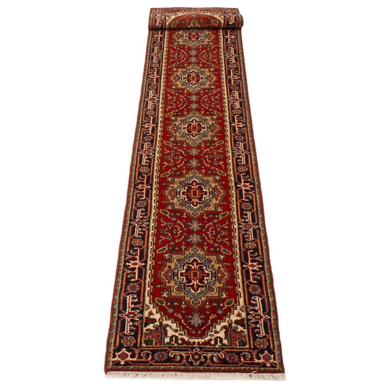 ECARPETGALLERY Hand-knotted Serapi Heritage Red Wool Rug - 2'6 x 24'1