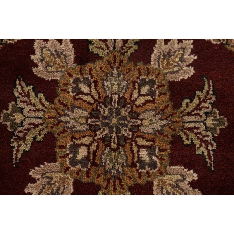 Red Floral Agra Indian Area Rug Hand-Knotted Wool Carpet - 8'3"x 10'1"