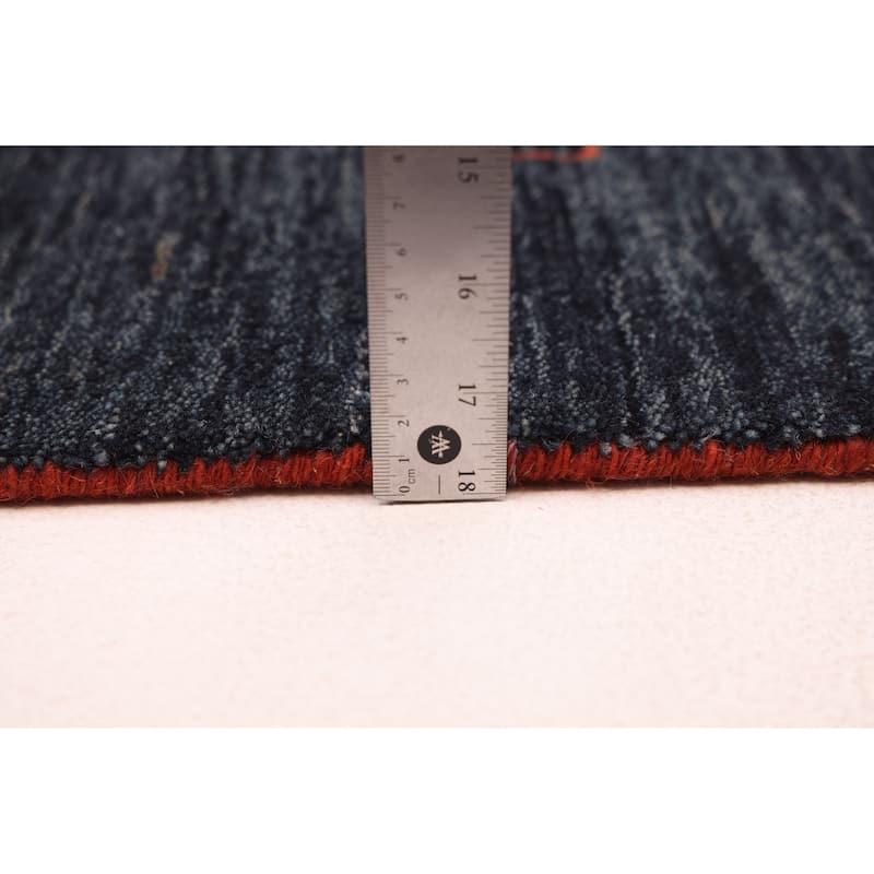 ECARPETGALLERY Hand Loomed Kashkuli Gabbeh Navy Wool Rug - 6'7 x 8'1