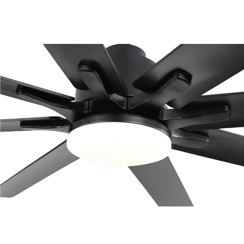 52/66/72/84 Inch Smart Ceiling Fan with Light ,Wall Switch, APP Control,Dimmable LED,8 Blades