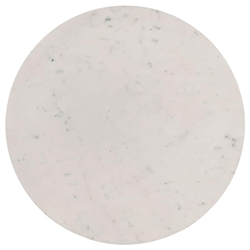 Aldis Round Marble Top Coffee Table White and Natural