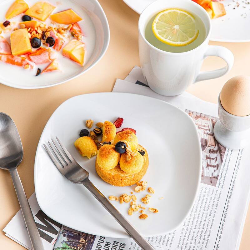 MALACASA Elisa Basic Porcelain Dinnerware Set (Service for 6)
