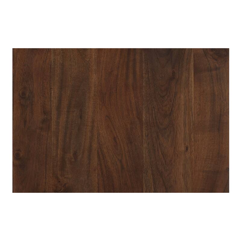 NADAAL STUDIOS Lycia Side Table, Oversized Square Shape in Solid Acacia Wood, Dark Brown