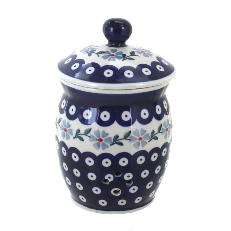 Blue Rose Polish Pottery P078 Manufaktura Garlic Keeper