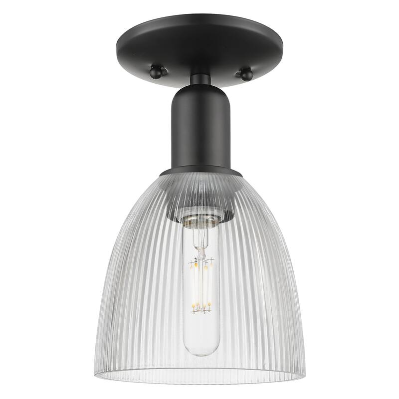 Innovations Lighting Endless Possibilities Arcadia - Castile - 1 Light 6" Semi-Flush Mount - Clear/Matte Black