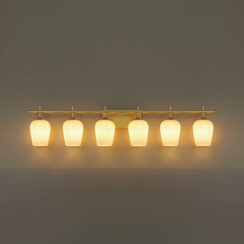 Amboise 6- Light Modern Bathroom Vanity Light with Clear Glass Shade with UL Certified - 6-light