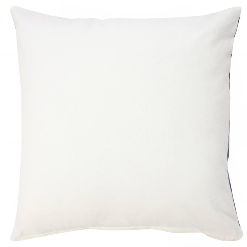 HomeRoots 20" X 20" Vintage Indigo Blue And White 100% Cotton Geometric Zippered Pillow