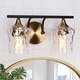 preview thumbnail 29 of 36, Modern Black Gold Bathroom Vanity Light Hammered Glass Wall Sconces Lamps with 1/2/3/4 Lights 14"