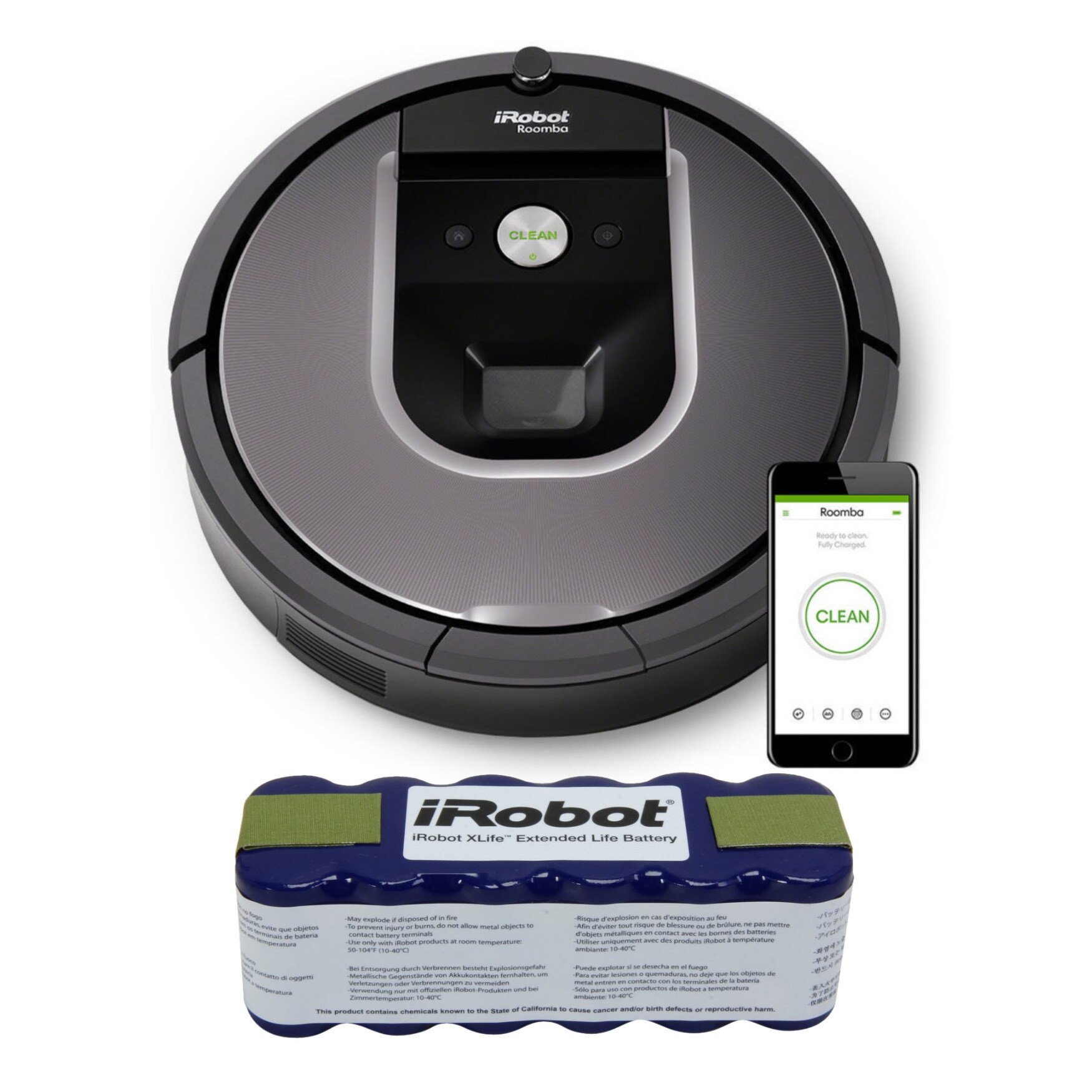 Shop Irobot Roomba 960 Robot Vacuum Bundle And Xlife Extended Life Battery Overstock 30218000