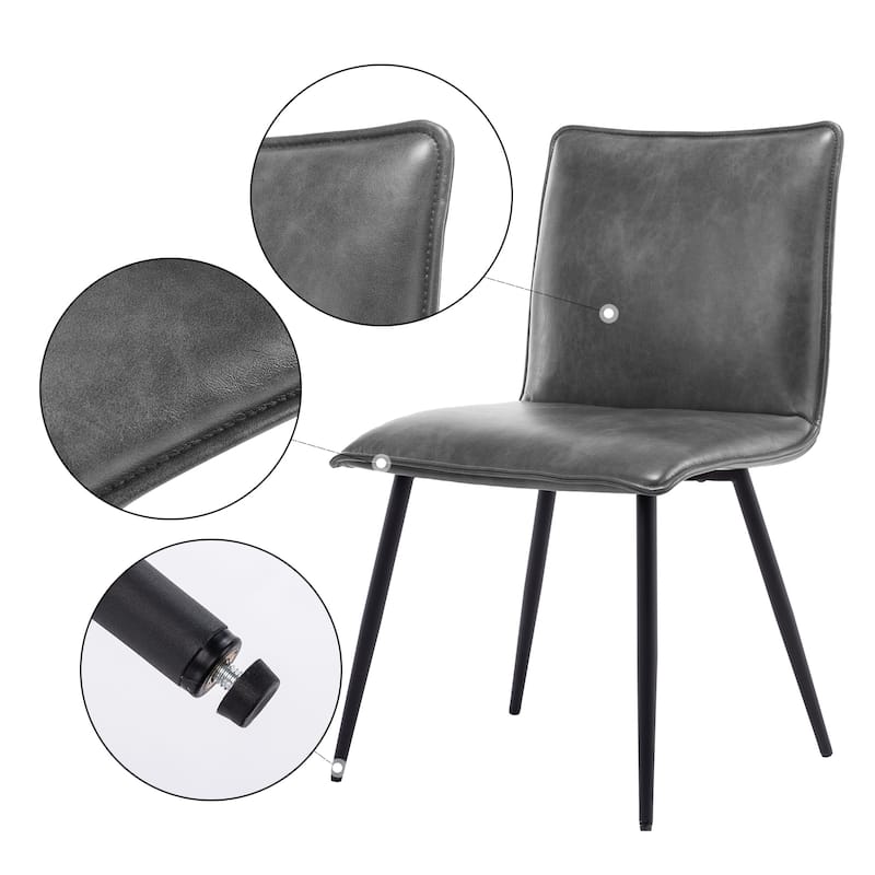 Minimalist 19" Wide Faux Leather Dining Chairs