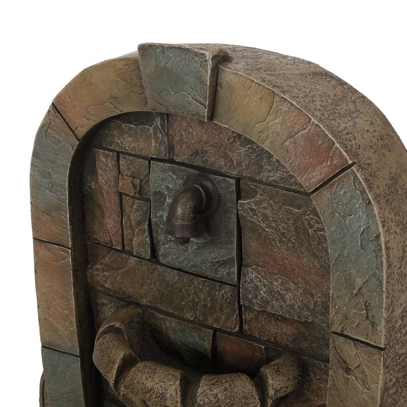 29" High Bagwell Fountain Outdoor Weather Resistant Floor Fountain,Stone Gray