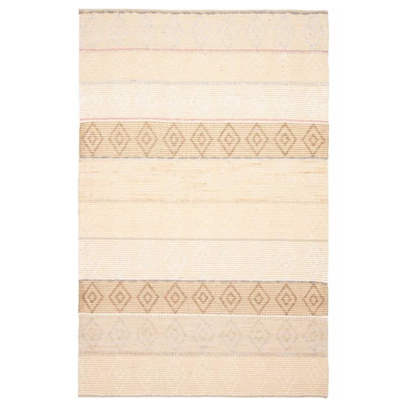 ECARPETGALLERY Braid weave Sienna Cream Wool Rug - 5'2 x 8'2 - Cream - 5'2 x 8'2