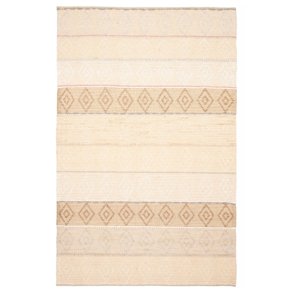 ECARPETGALLERY Braid weave Sienna Cream Wool Rug - 5'2 x 8'2