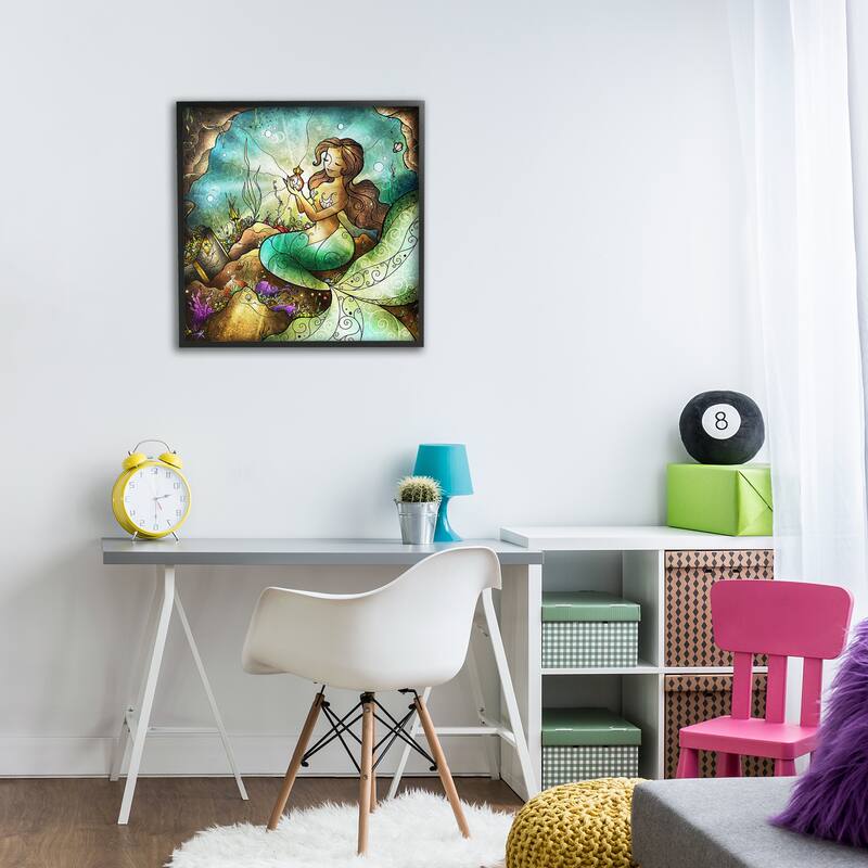 Stupell Detailed Nouveau Mermaid Framed Giclee Art Design By Mandie Manzano