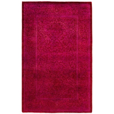 Overdyed One-of-a-Kind Hand-Knotted Area Rug - Red - 2' 7" x 4' 1"