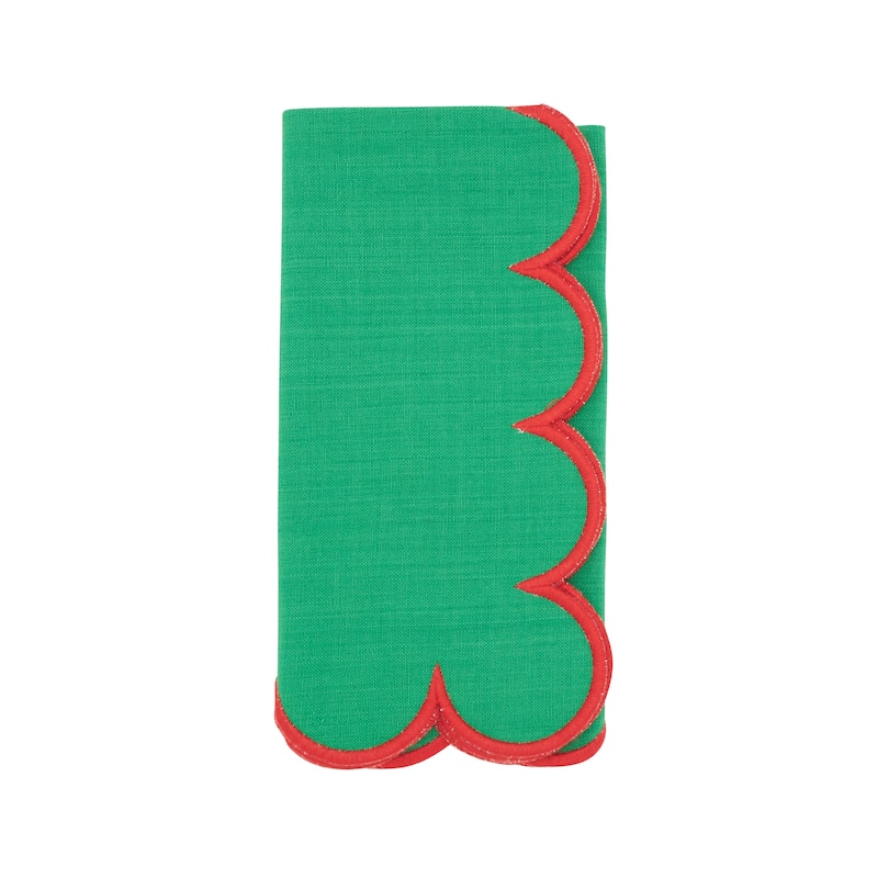 Sweet Edge Scalloped Napkin (Set of 4) - 20"x20" - Green