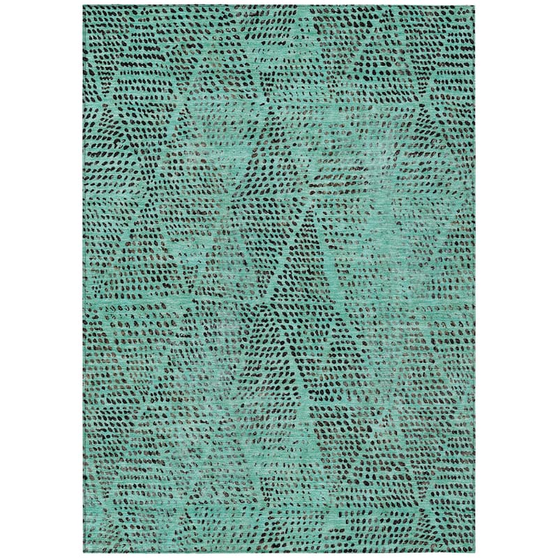 HomeRoots Geometric Transitional Rectangle Outdoor Rug