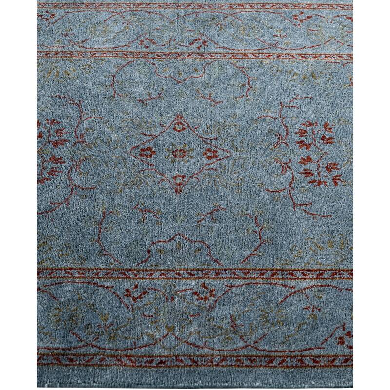 Overdyed One-of-a-Kind Hand-Knotted Runner Rug - Blue - 2' 7" x 4' 6"