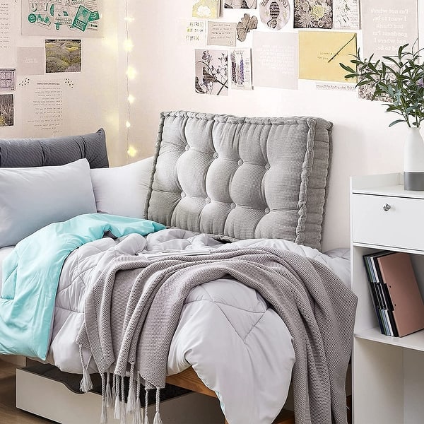 slide 2 of 33, Rainha - Ultra Thick Tufted College Headboard Gray