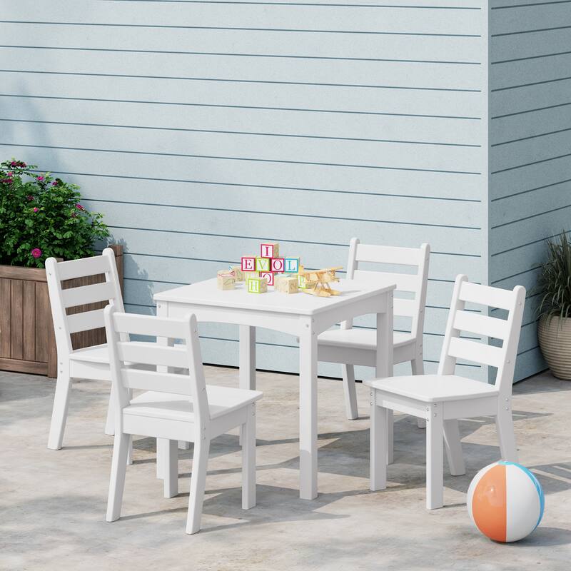 Polytrends Garden Party Kids Outdoor 5-Pieces Dining Set