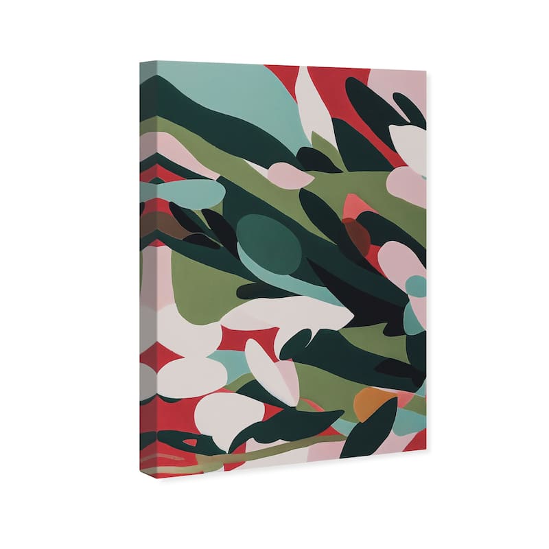 Wynwood Studio Canvas Abstract Minimalist Garden Green and Dark Orange Modern & Contemporary Wall Art Canvas Print