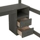 preview thumbnail 9 of 20, Wood Full Size Loft Bed with Built-in Wardrobe and Desk, Kids Bed Frame with 4-tier storage shelf and 2-drawers , Grey